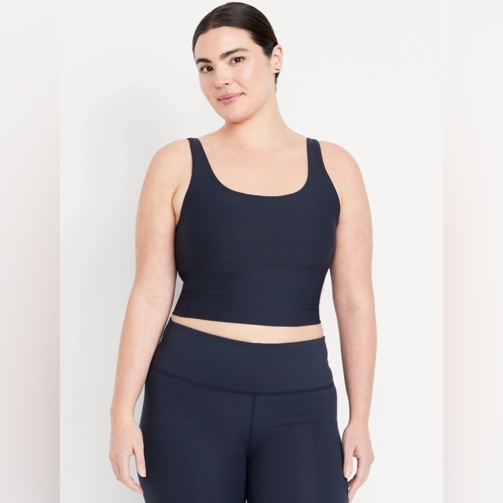 NWT! Navy Blue Light Support PowerSoft Longline Sports Bra 🚦 - Picture 5 of 10